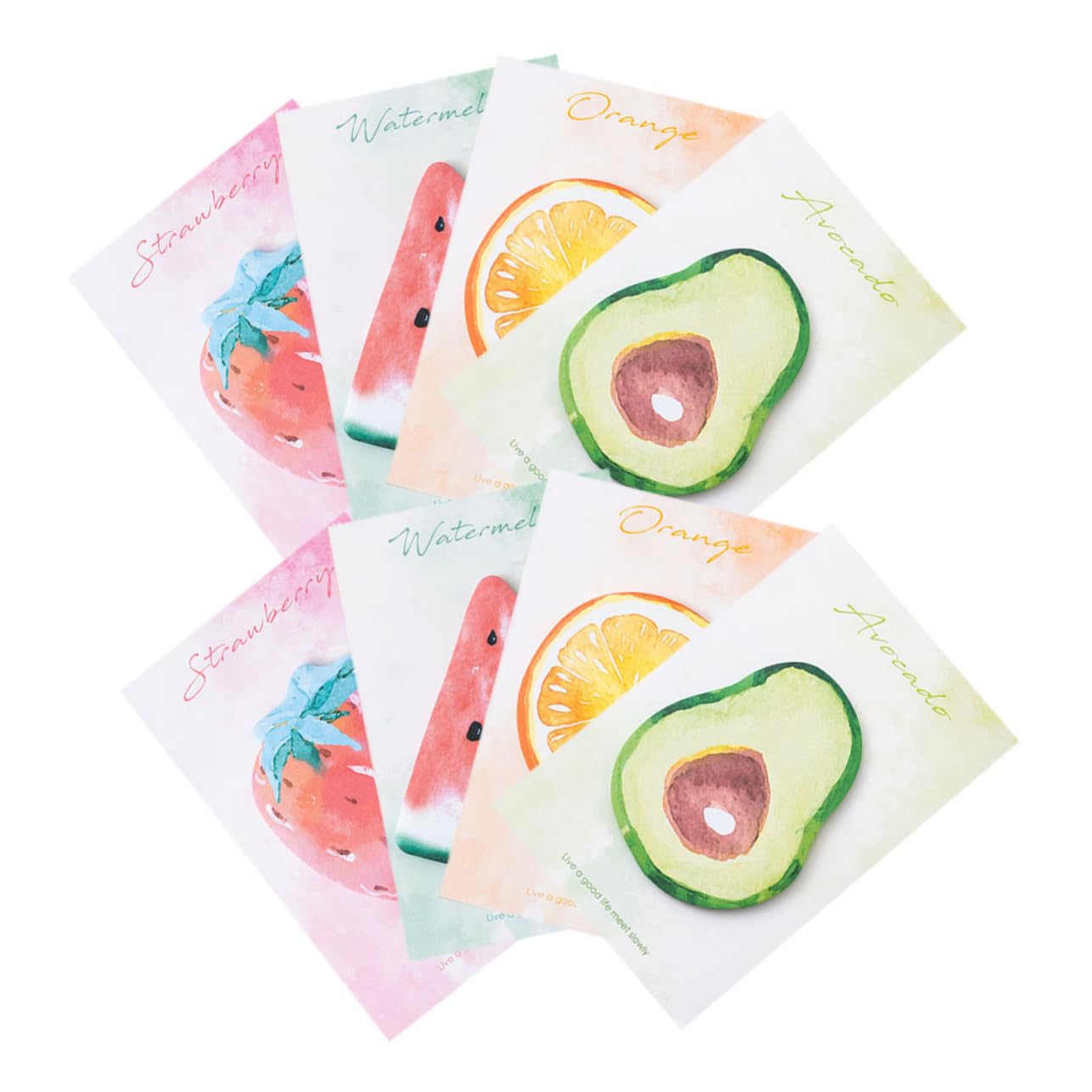 DOITOOL 4 Pezzi Note Adesivi Libri Colorati per Ufficio e Scuola per Ogni Fragola Anguria Avocado