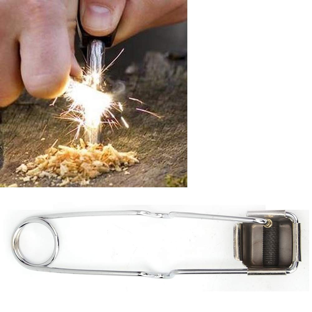 SANON Accendi Torce di Saldatura, Accendino a scintilla in acciaio nichelato a testa tonda con 1 pezzo di pietra focaia + 10 pezzi di pietra focaia per accenditore per saldatura