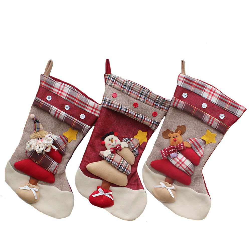 Aiklin Classic Christmas Stockings 3 PCS Set