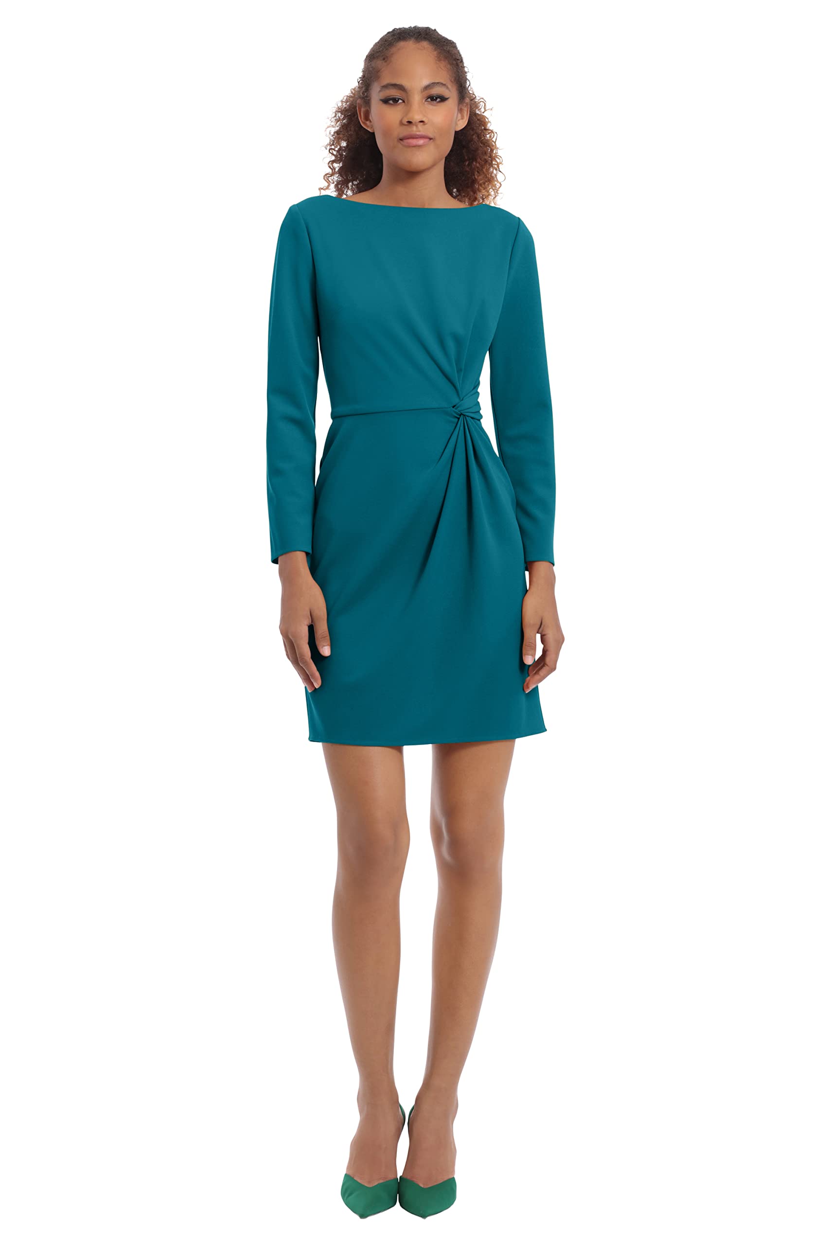 Donna Morgan Womens Side Waist Twist Detail Dress Workwear Office Career Event Party Guest of