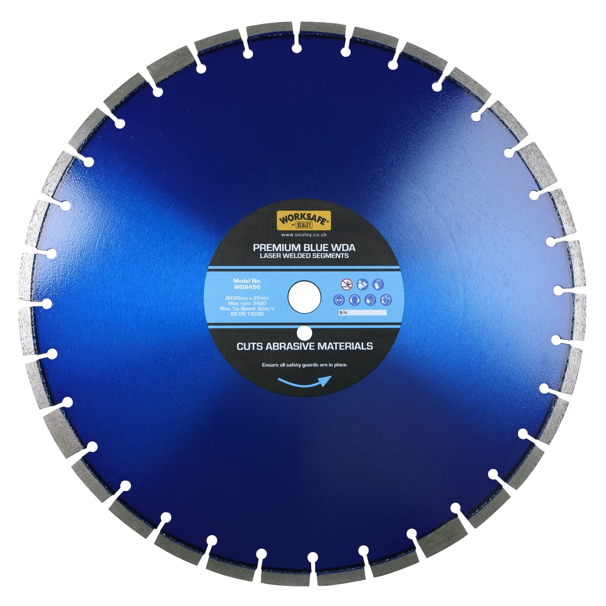 Sealey WDA450 Ø450 x 25mm Premium Blue WDA Diamond Blade