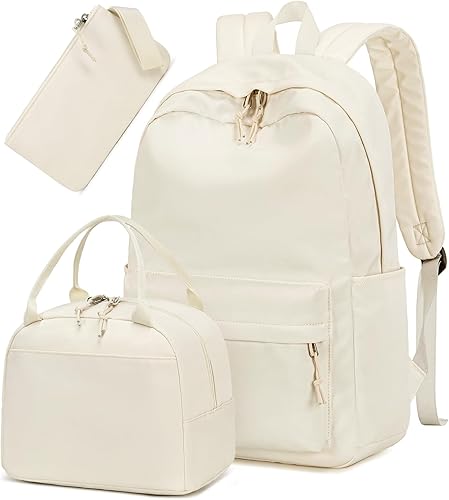 Miniatura 7 de BLUBOON Mochila escolar de lona, mochila escolar para adolescentes y niñas, escuela secundaria (Water Bule 3 en 1)