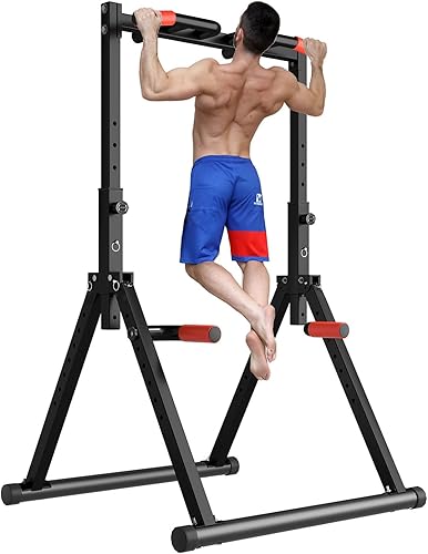 Miniatura 1 de DOBESTS Power Tower Pull Up Bar Free Standing, Adjustable Foldable Pull Up Station, Home Gym Strength Training Equipment 700LBS