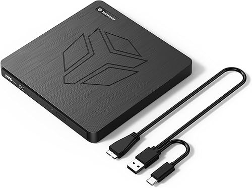 Yottamaster Reproductor de grabador externo USB 3.0 Blu Ray CD DVD, delgado portátil tipo C BD Bluray grabador de DVD, escritor de 25 GB de