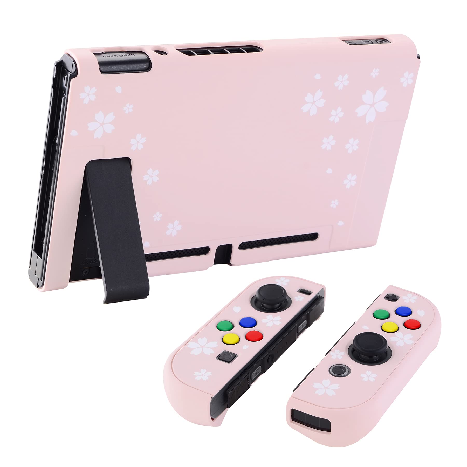 eXtremeRate Custodia compatibile con Nintendo Switch Joy Con console, custodia protettiva accessori separabile per Nintendo Switch (petali di ciliegio)