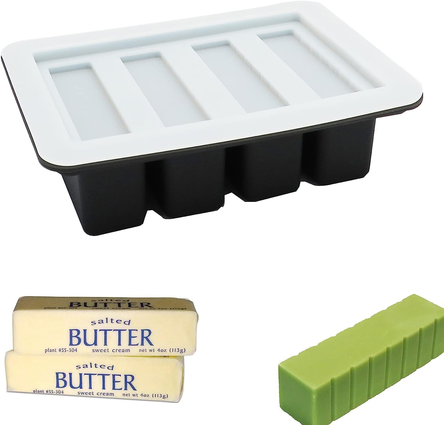 Silicone Butter Mold with Lid NonStick Butter Tray for