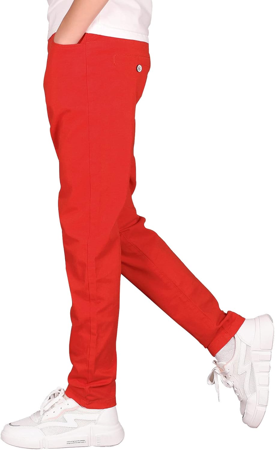 CAMLAKEE Boys' Stretch Pull on Chino Pants Kids School Uniform Yonth Twill Pants - Image 2