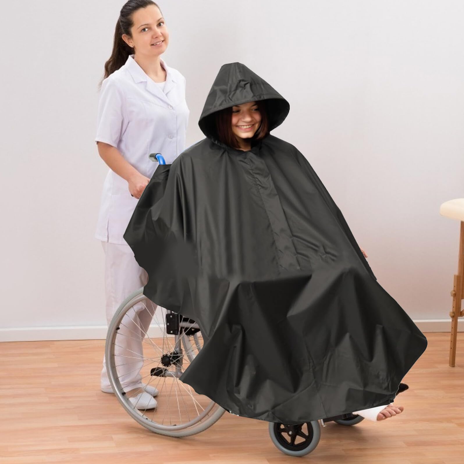 HANABASS Silla de Ruedas Poncho Resistente Lluvia Cubierta para Silla de Ruedas Eléctrica Protección Intemperie para Usuarios de Ropa para Días Lluviosos