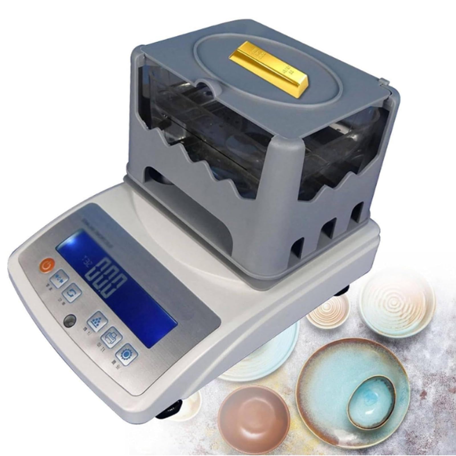 Máquina digital de prueba de pureza de oro, kit automático de prueba de oro, medidor de densidad para detectar volumen para oro, plata, platino, 300 g