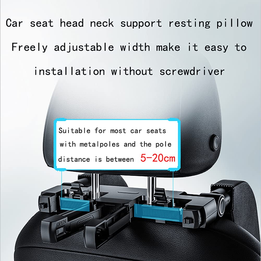 Cale Tete Enfant Voiture Peut Stocker du Charbon Actif et De L'aromathérapie Solide, Confortable Tete Enfant Voiture pour Cale Nuque avec Crochet Et Support De Téléphone