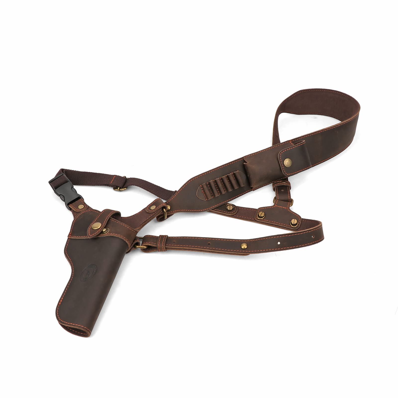 Tourbon Schulterholster aus Leder, verstellbar, für Pistolen, Jagd, Gewehrschlinge, Munitionshalter