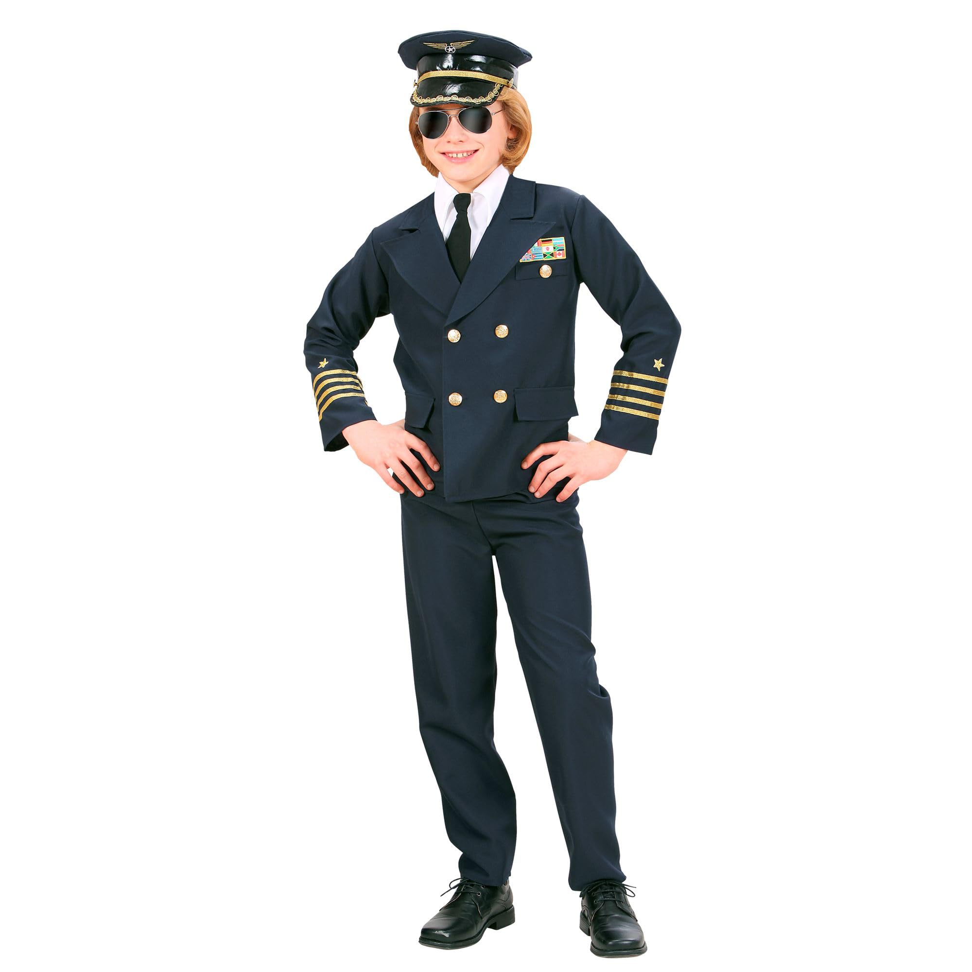 Children's Heavy Fabric Pilot Costume Small 5-7 yrs (128cm) for Wartime Aviation Airline Fancy Dress
