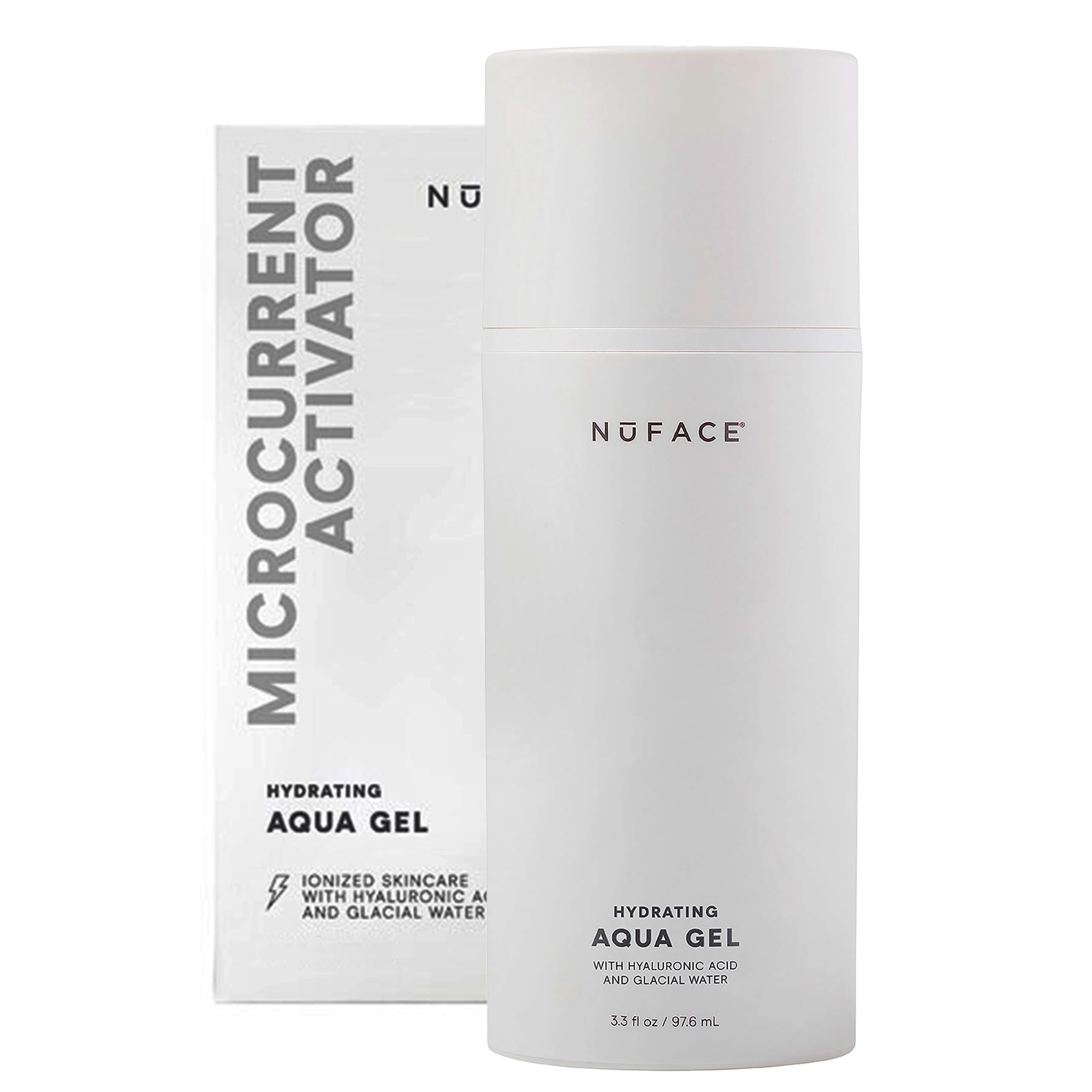 NuFACE Aqua Gel Activator – Gel conduttivo e attivatore – con IonPlex e acido ialuronico – ottimizza i trattamenti di microcorrente con il dispositivo NuFACE Microcurrent (98 ml)