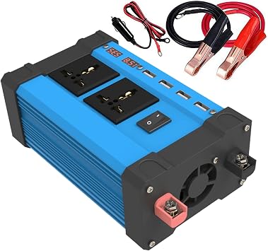محول طاقة 4000 واط معدل بموجة جيبية للسيارة، 12 فولت إلى 110/220 فولت، مع 4 منافذ USB وشاشة 2.4 أمبير وLED، للأدوات الكهربائية، 110 فولت