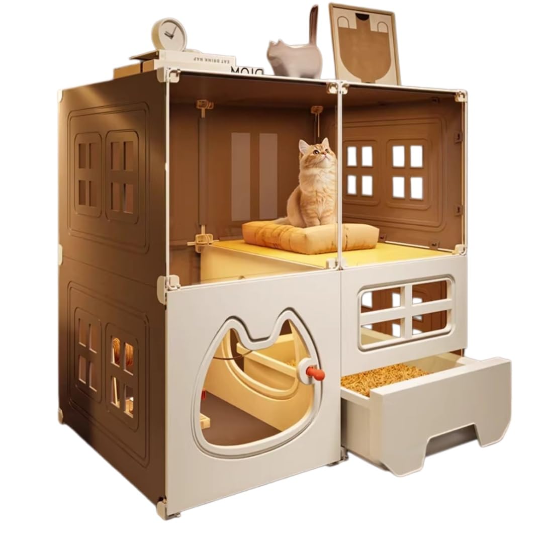 Amazon.co.jp: 猫ケージ 2/3/4段 トイレ付き 一体型 キャットゲージ
