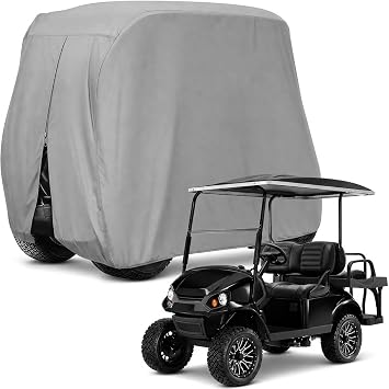 Golf Cart Cover for Legend EV L2 c. 2016-2026, All Weather Cover for Golf Carts, 2/4 Passenger Oxford Sun Rain Dust Protection Outdoor Storage Cover,B Grey