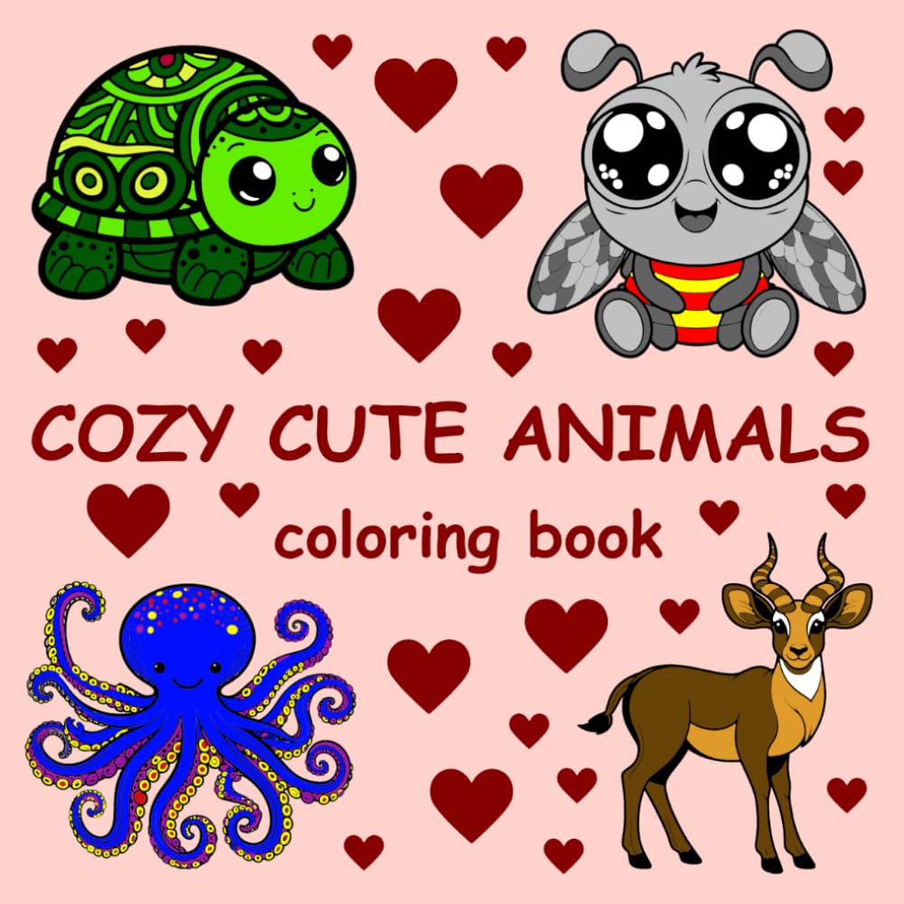 Cozy cute animals: Coloring book (Cozy cute coloring books)
