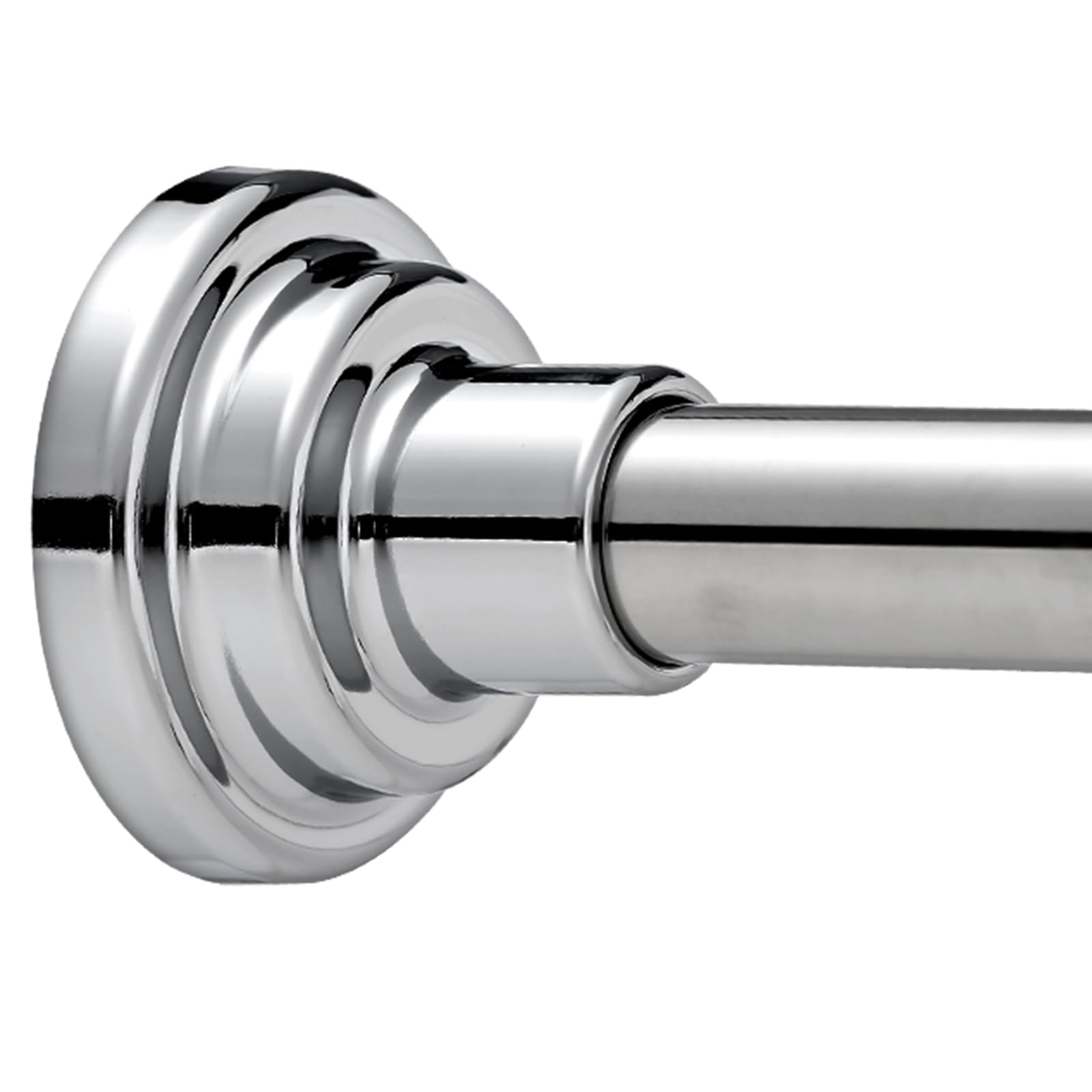 Veloxtera Extendable Shower Curtain Pole 73-132 CM, 2.5CM Tension Rods for Curtains No Drill, Never Rust, Non Slip Silver