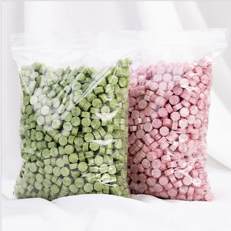 500g Vintage Ceralacca Tablet Pillola Perline Busta Sigillo di Cera Sticks per Busta Sigillo di Cera di Nozze Antiche Ceralacca-Oro Verde