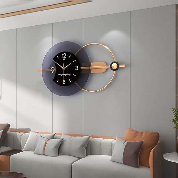 Large Wall Clock for Living Room Decor, Modern Wall Clocks Battery Operated for Bedroom Kitchen Home Office, Metal Creative Wall Clock Silent Non Ticking Decorative Wall Watch Clock, 31.5in