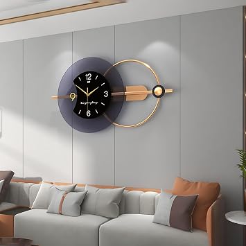 Large Wall Clock for Living Room Decor, Modern Wall Clocks Battery Operated for Bedroom Kitchen Home Office, Metal Creative Wall Clock Silent Non Ticking Decorative Wall Watch Clock, 31.5in