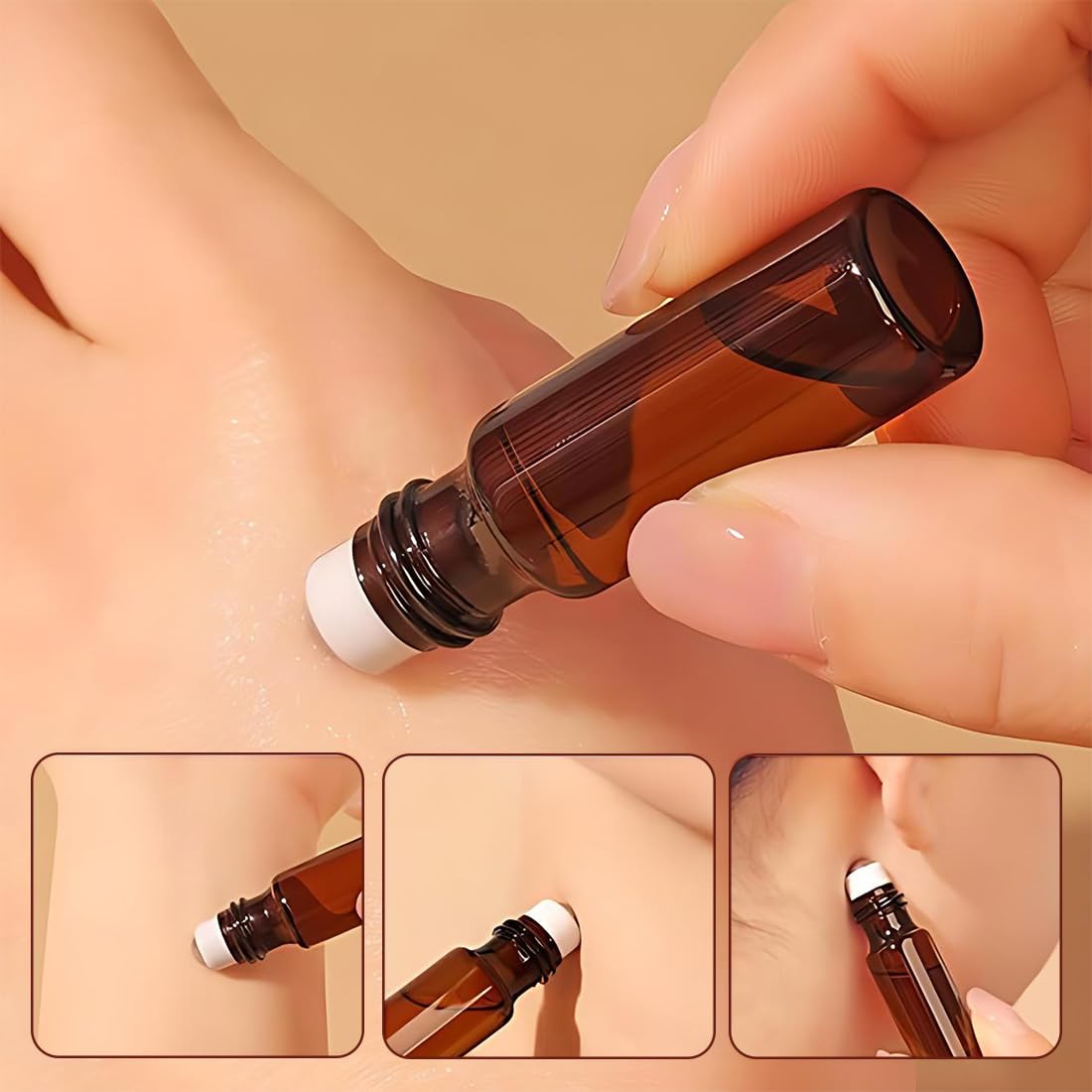 Roll On Huile Essentielle Vide, 8 pcs Flacon Roll On Vide, Avec Rouleau en Acier Inoxydable, Pour huiles, Parfums, Cosmétiques, Parfums, Massages(10 ml 5 ml 3 ml 2 ml)