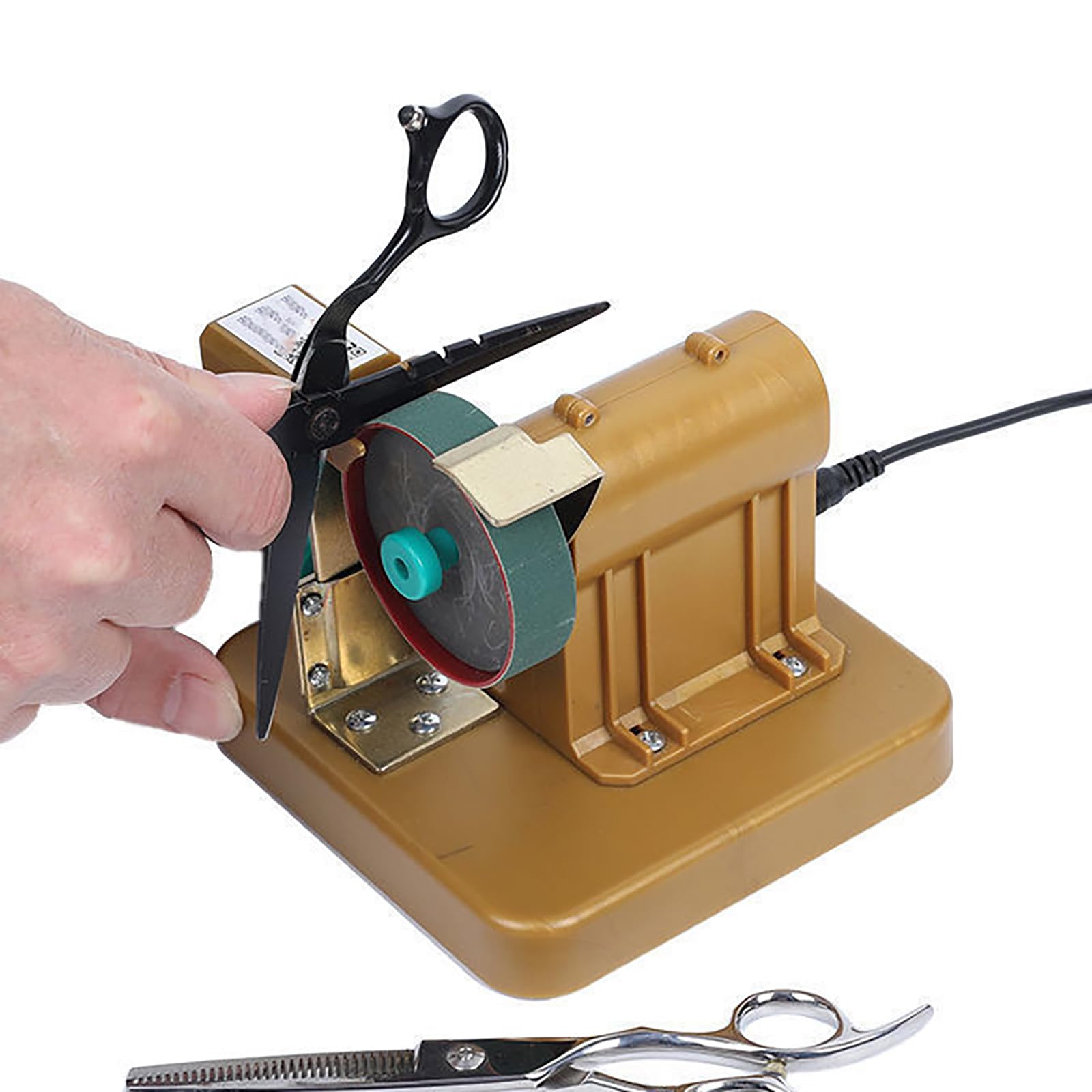 Afilador eléctrico de tijeras de peluquería, herramienta de afilado resistente para peluquería, uso en salones, barbería