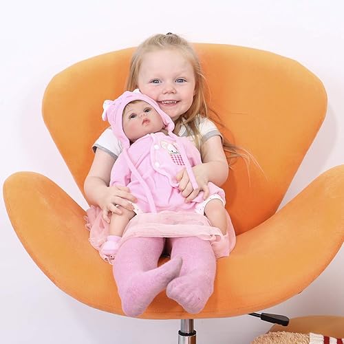 Miniatura 6 de ENADOLL Reborn Baby Doll realista de vinilo de silicona rosa ratón bebé de 16 pulgadas con peso de cuerpo suave realista muñeca de regalo para