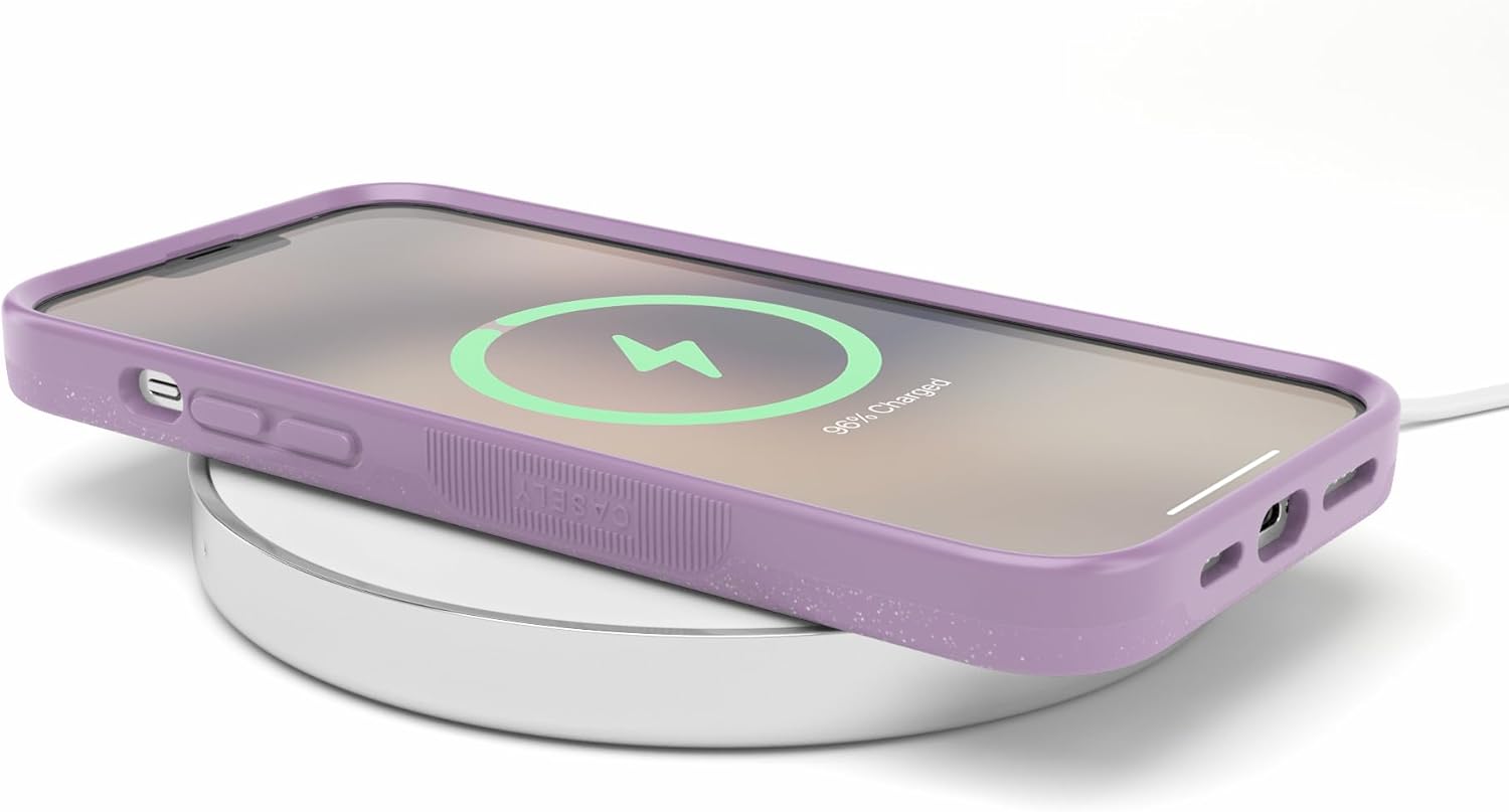 Casely iPhone 13 Pro Max Case | Lavender Waves | Purple Shimmer | Bold Protective Design | Compatible with MagSafe
