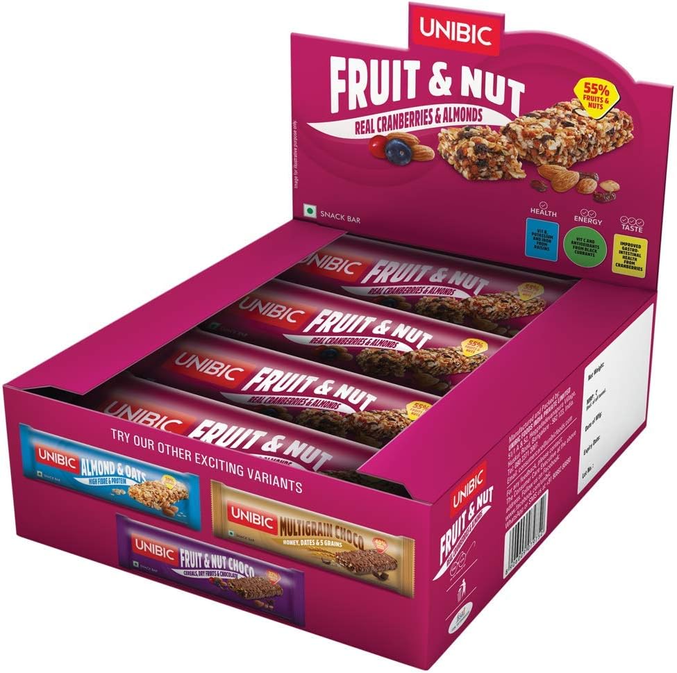 Unibic Snack Bar Fruit & Nut, 12 x 30 Grams