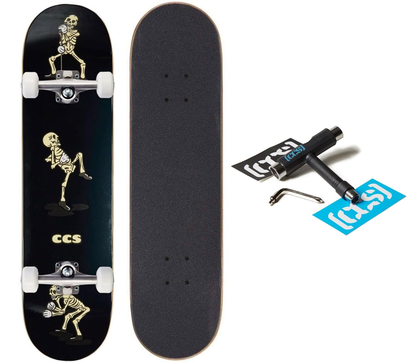[CCS] Skateboard Complete | Maple Wood | Professional Grade | Fully Assembled with Skate Tool & Stickers | Adults, Kids, Teens, Youth | Boys & Girls