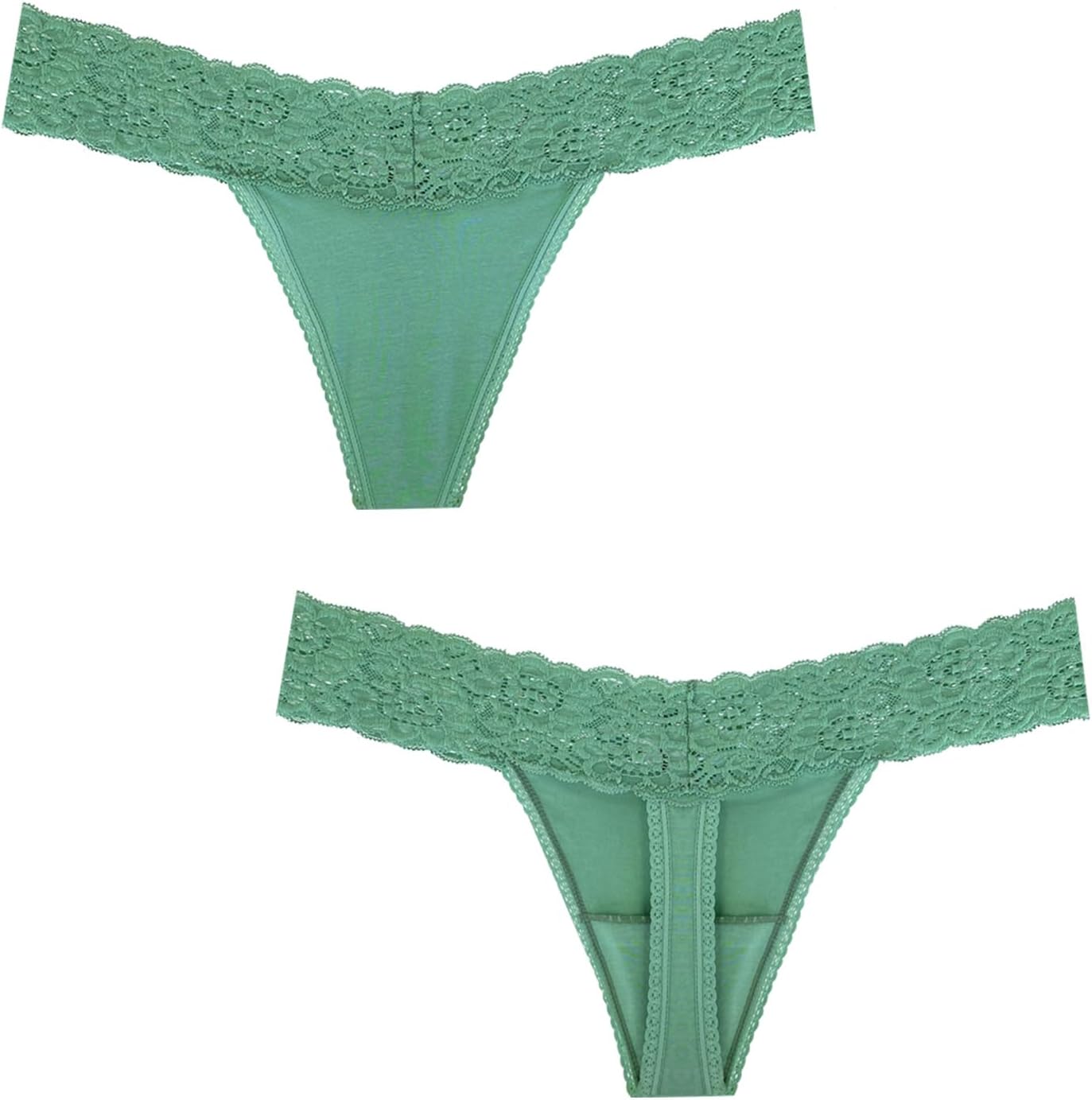 High Waist Cotton Lace Thongs Underwear For Women Plus Size Full Coverage Tummy Control Panties High Rise Multipack - Image 8