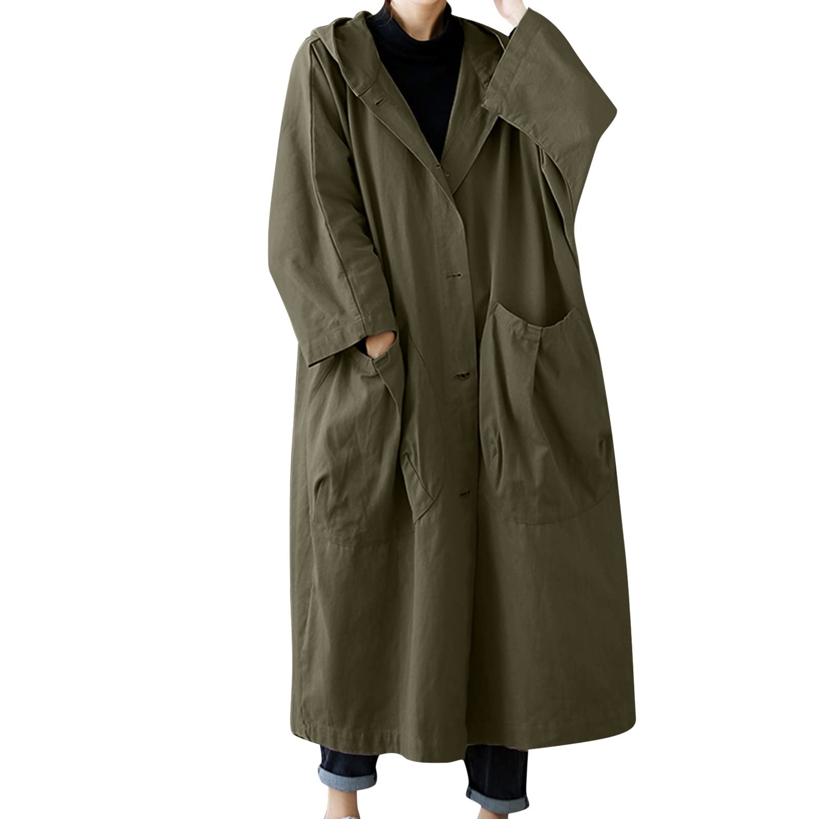 Beokeuioe Baggy Coat Long Oversized Women's Coat Plain Wind