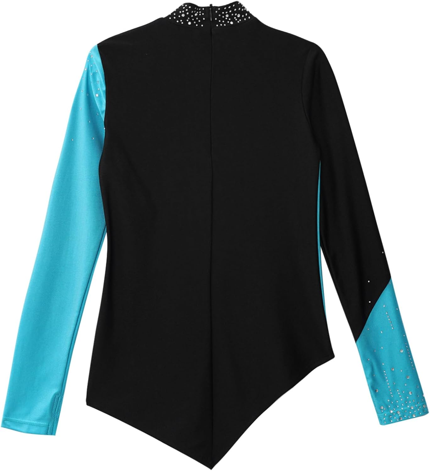 FEESHOW Girls Ice Skating Tops Jackets Kids Sparkly Rhinestones Tees Training Dancing Figure Skating Tops