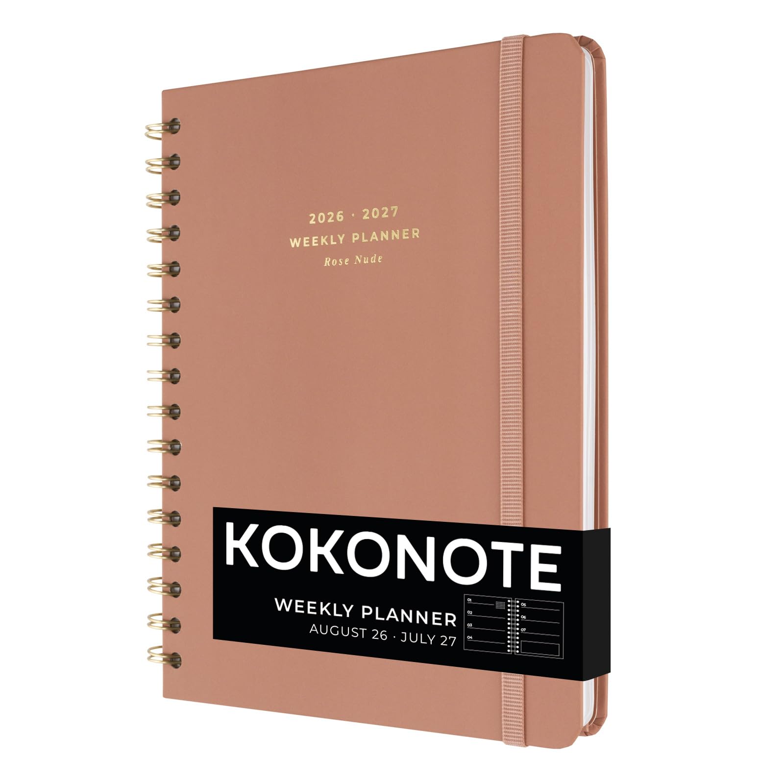 Kokonote Academic Diary 2026-2027 Week to View - Rose Nude | Academic Planner 2026-2027, Mid Year Diary 2026 2027, Weekly Planner | Aesthetic Stationery Gifts