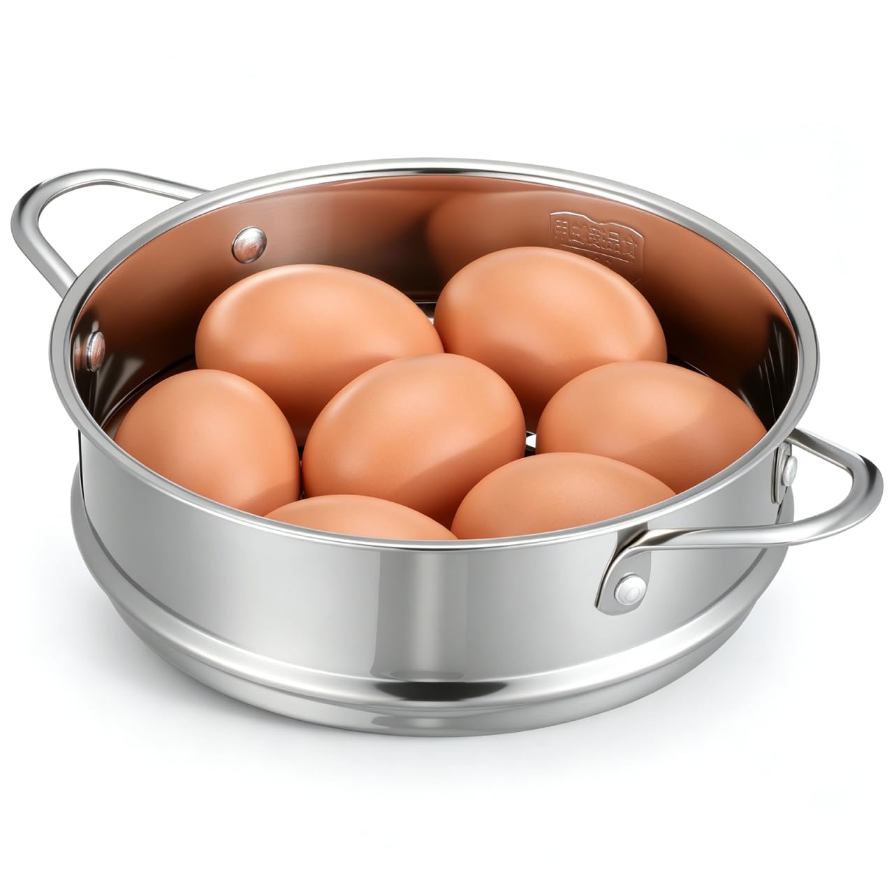Panier vapeur rond Cabilock en acier inoxydable argenté pour cuisson saine