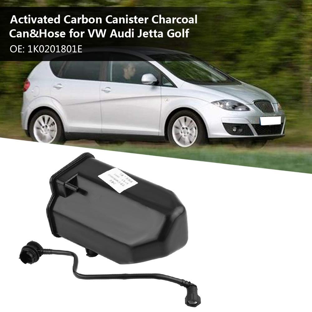 Jadeshay Serbatoio di Carbonio per Auto,Contenitore di Carbone Sostituzione con Tubo Flessibile Compatibili con VW 1K0201801E 1K0201797AE per Ridurre le Emissioni di Vapore Combustibile