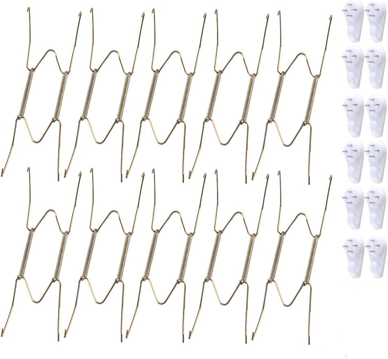 ManYee 10 Pack Wall Plate Hangers 7.5 to 9 Inch Stainless Steel Plate Hangers Decorative Wire