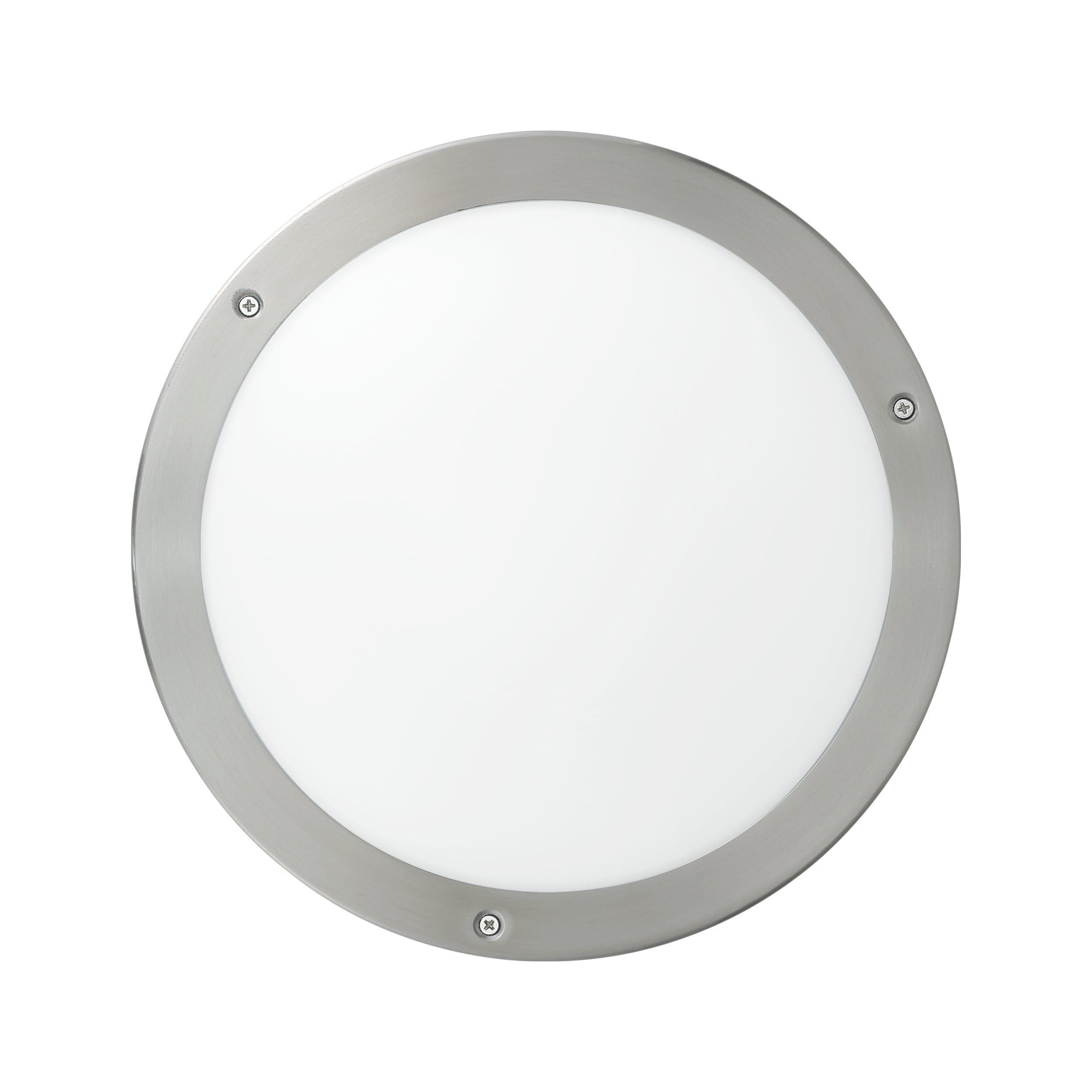 EGLO LED Außen-Deckenlampe Vento 1 | Außenleuchte für Wand und Decke, Deckenleuchte aus Edelstahl und Glas, Silber, weiß, IP44