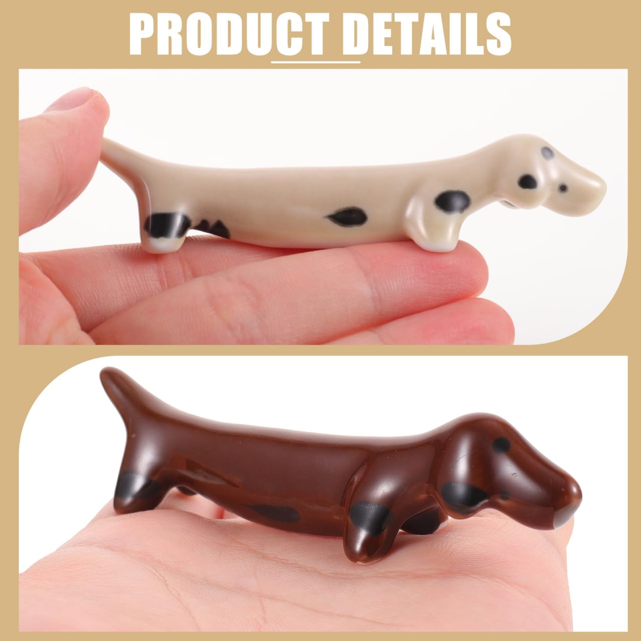 UPKOCH Supporto per Bacchette in Ceramica 4 Pezzi Forma Bassotto Poggia Bacchette da Tavolo Facile da Pulire Accessorio per La Cucina Decorazione Pratica