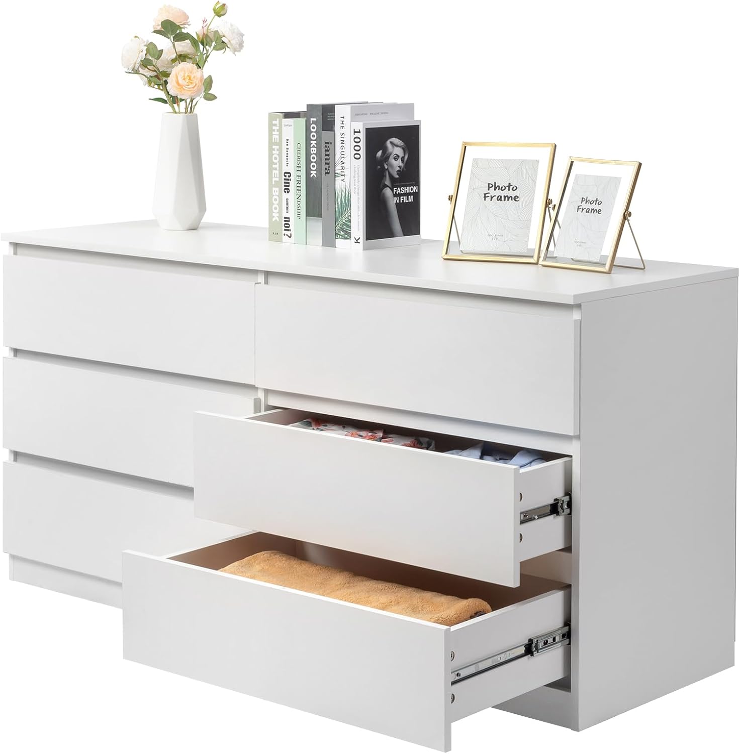 White Nursery Dresser with Soft Close Drawers