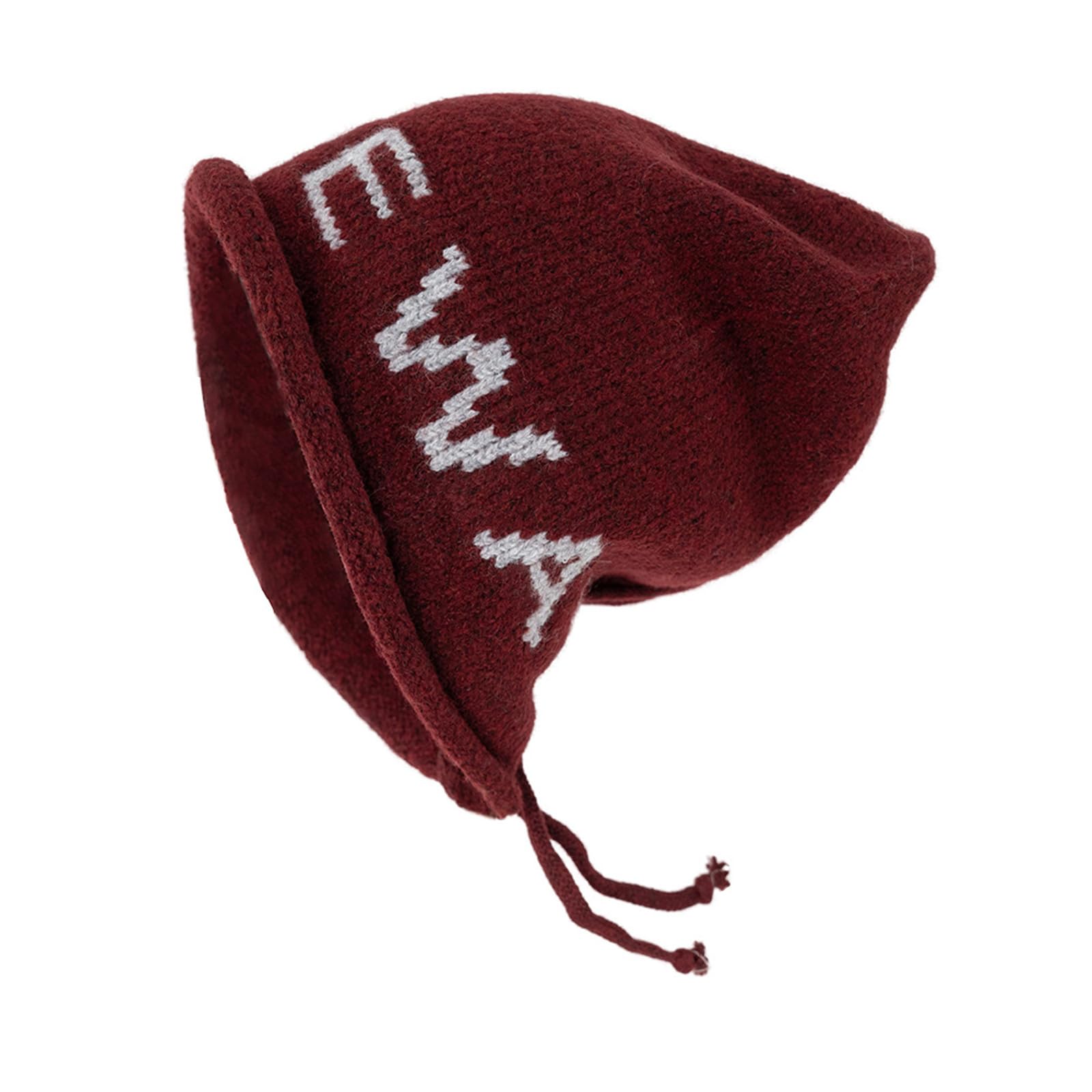 Slouch Beanie Hat for Men and Women,Syna World Slouch Beanie Hats for Men Women, Breathable Windproof Fall Winter Letter-Embroidered Knit Skull Cap 55-59 cm