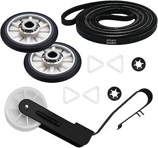 AMI PARTS 4392065 Dryer Repair Kit for Whirl-pool Ken-more may-tag ama-na Dryer Parts Includes 341241 Drum Drive Belt,349241T Support Roller,691366 Idler Pulley