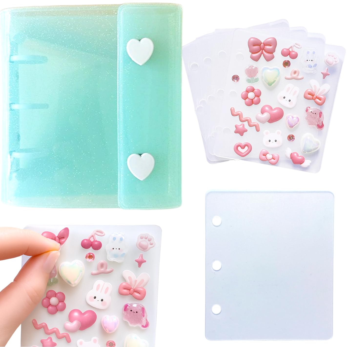 Amazon.co.jp: AbonAbon シール帳 A8 透明 シール専用 はがせる 台紙