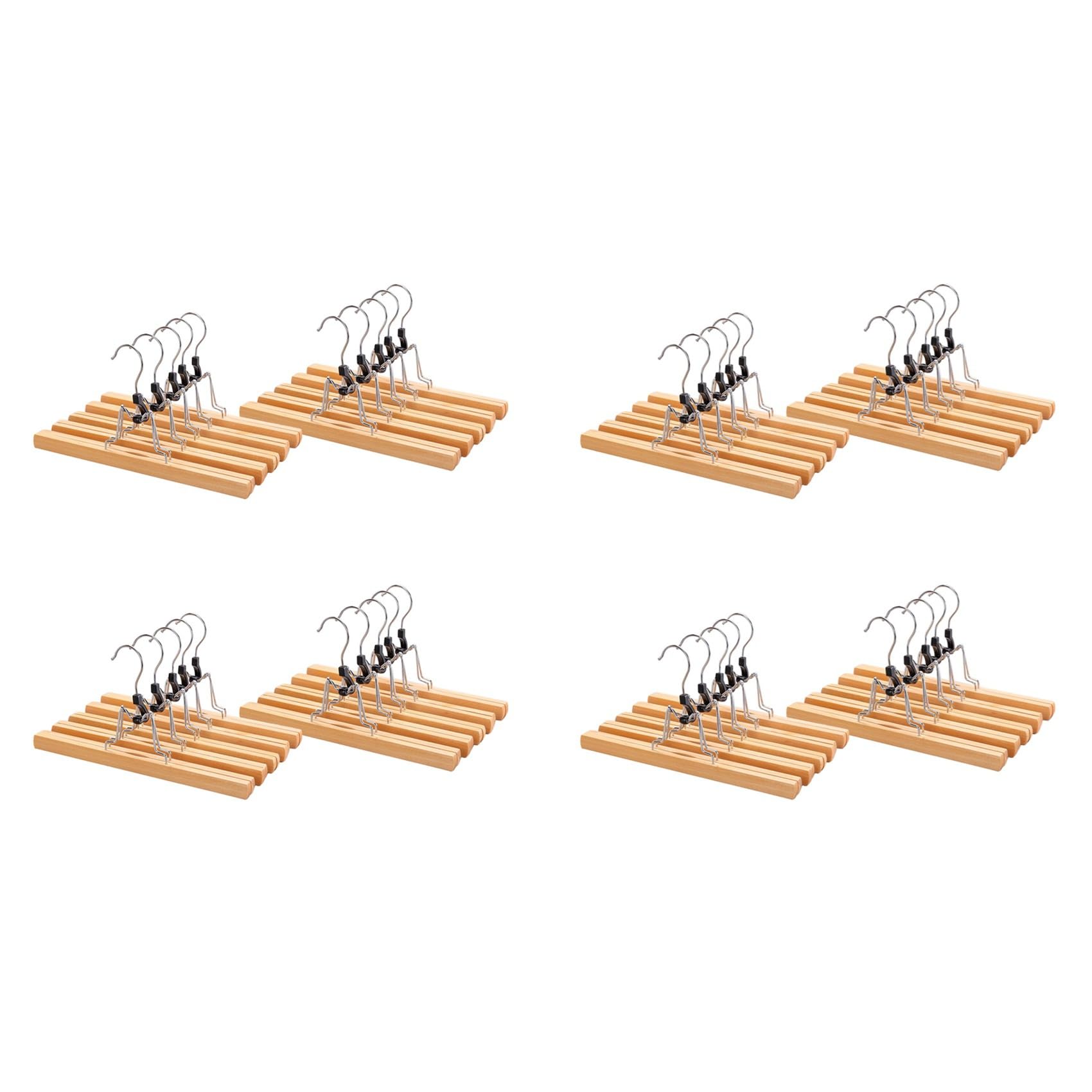 Hndhbfgrt 40 Pcs Grade Wooden Pants Hanger with Clips Non Slip Skirt Hanger with 360° Swivel Hook