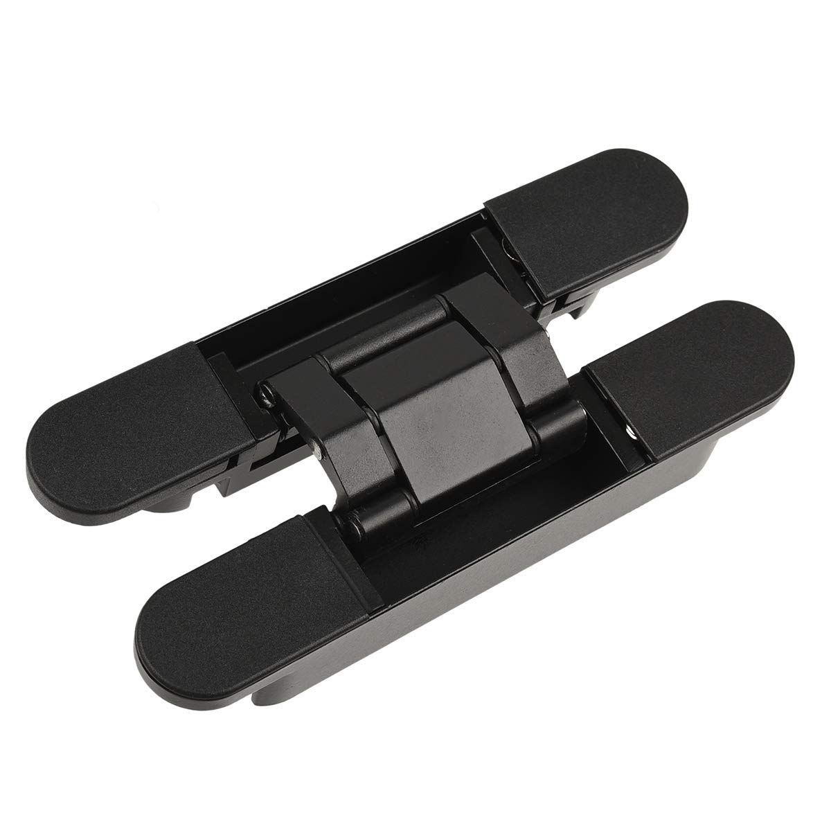 TamBee Hidden Hinges Concealed Door Hinge - Black, Zinc Alloy, Invisible, 3 Way Adjustable for Hidden Door, Bookcase Door and Secret Doors 6 Inch (1 Hinge)