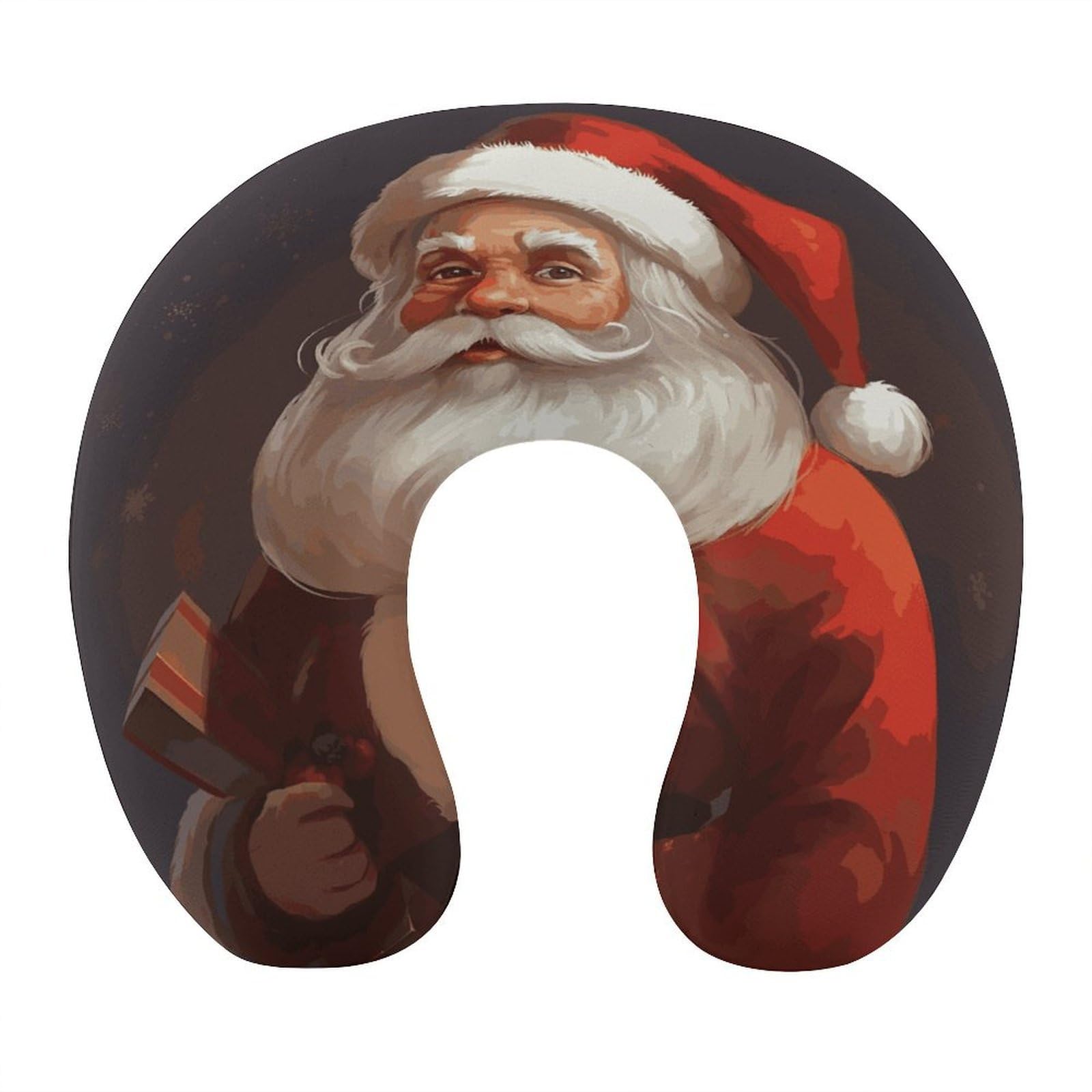 FekiLoot Santa Claus Travel Pillow U Shaped Neck Pillow Comfortable Memory Foam Pillow Portable Soft Headrest Lightweight Neck and Head Support for Planes Trains Self-Driving Cars