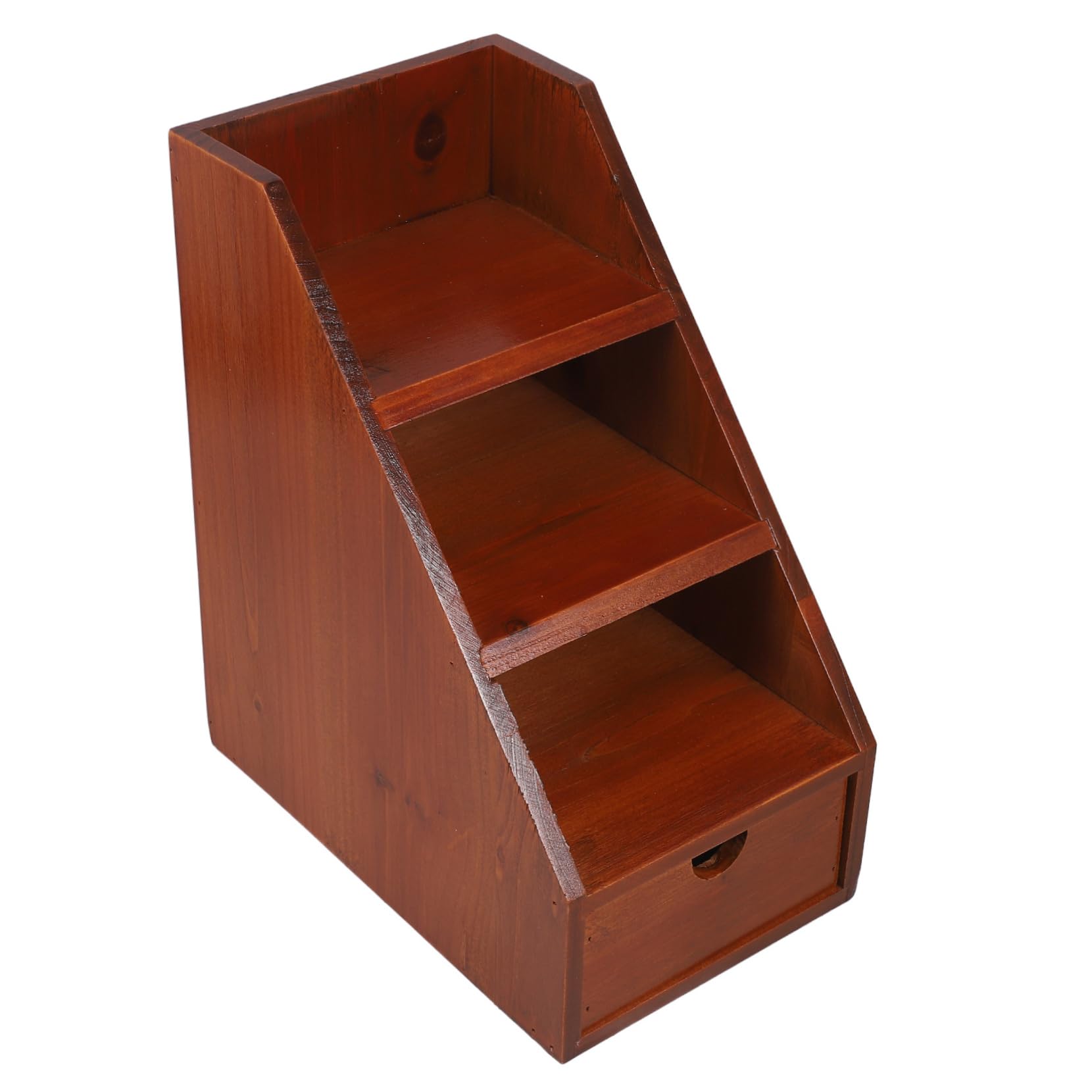 Organizer da Scrivania Multilivello in Legno Cassetto Coffee | Scomparti Separati e Capienza Ampia, per Workplace e Nightstand, Finitura Elegante e Pratica