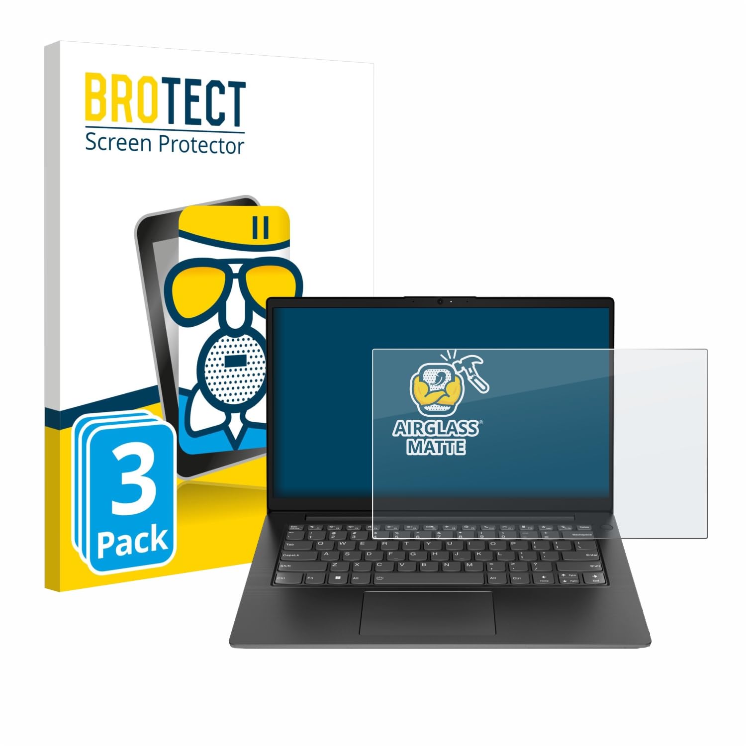brotect 3 Pezzi Pellicola Vetro per Lenovo V14 Gen 5 | Opaca Protezione Schermo Made in Germany, Anti-Riflesso Durezza 9H Anti-Graffio