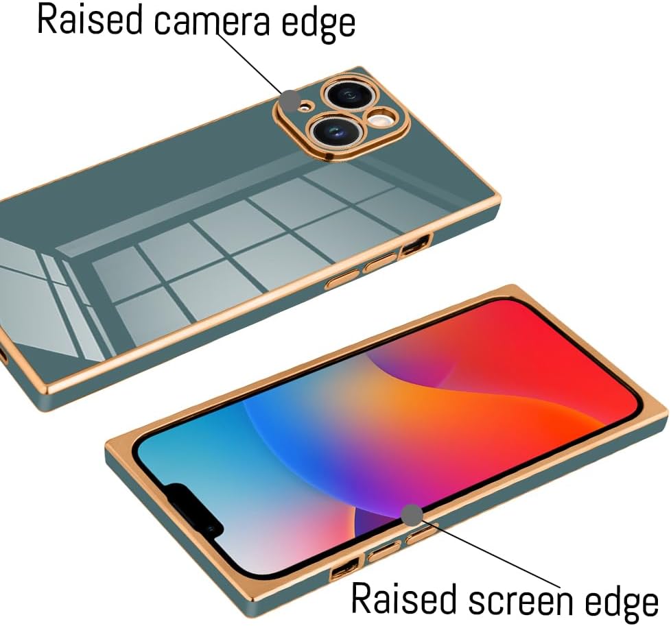 KANGHAR Case Compatible with iPhone 15 Luxury Cute Plating Design Case Full-Body Anti-Scratch Shockproof Bumper Protective Cover for iPhone 15 6.1 Inch Granny Grey - Image 3